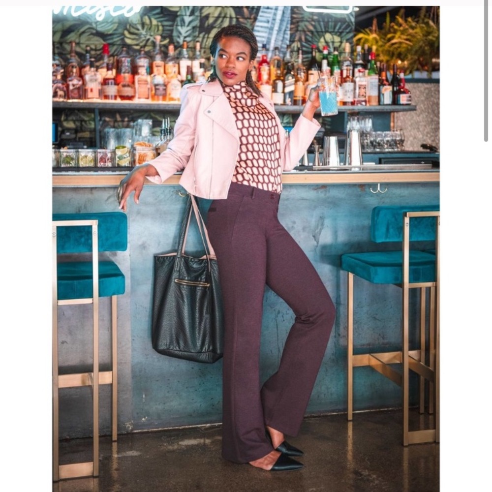 Betabrand Dress Pant Yoga Pant - Purple